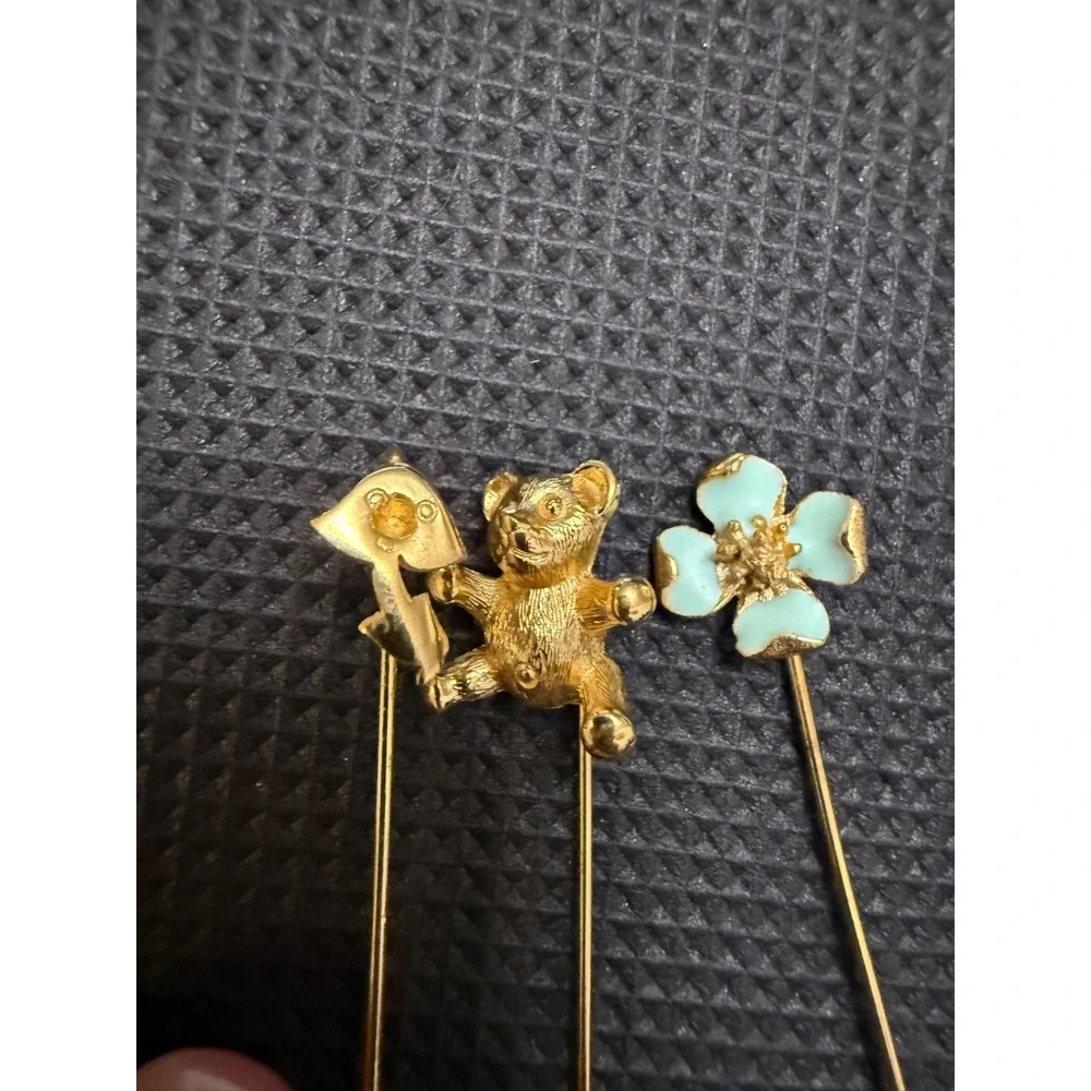 Vintage Hat Pins set. Gold tone. READ